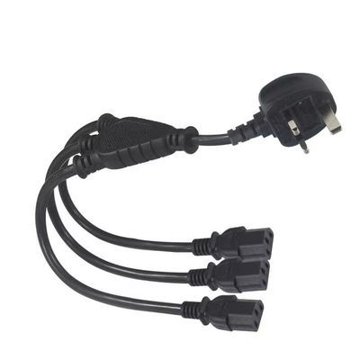 UK Plug to Multi C13 Power Cord 1.8M 250V 13A 16AWG PDU Cable pour le rack serveur/UPS/data center (BS1363/IEC 60320/RoHS) Le câble est équipé d'un câble électrique pour le rack serveur/UPS/data center.