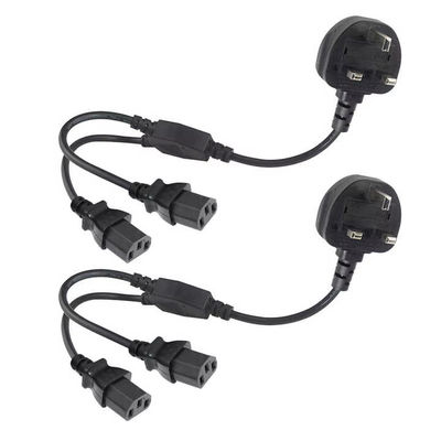 UK Plug to Multi C13 Power Cord 1.8M 250V 13A 16AWG PDU Cable pour le rack serveur/UPS/data center (BS1363/IEC 60320/RoHS) Le câble est équipé d'un câble électrique pour le rack serveur/UPS/data center.