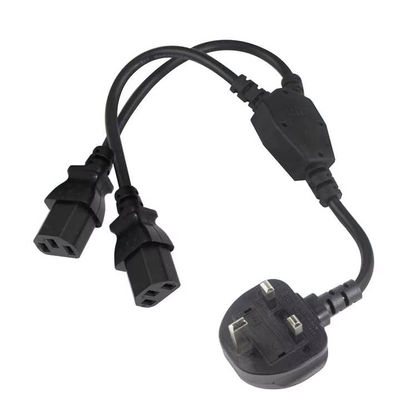 UK Plug to Multi C13 Power Cord 1.8M 250V 13A 16AWG PDU Cable pour le rack serveur/UPS/data center (BS1363/IEC 60320/RoHS) Le câble est équipé d'un câble électrique pour le rack serveur/UPS/data center.