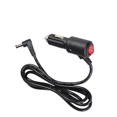 Chargeur angulaire de voiture 12V/24V avec commutateur d'allumage - Cordon d'alimentation en courant continu à 90 degrés pour la recharge d'appareils électroniques de voiture et d'appareils USB