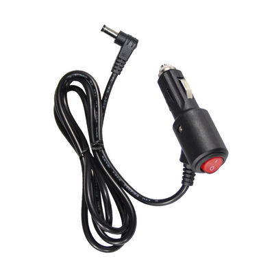 Chargeur angulaire de voiture 12V/24V avec commutateur d'allumage - Cordon d'alimentation en courant continu à 90 degrés pour la recharge d'appareils électroniques de voiture et d'appareils USB