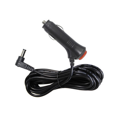 Chargeur angulaire de voiture 12V/24V avec commutateur d'allumage - Cordon d'alimentation en courant continu à 90 degrés pour la recharge d'appareils électroniques de voiture et d'appareils USB