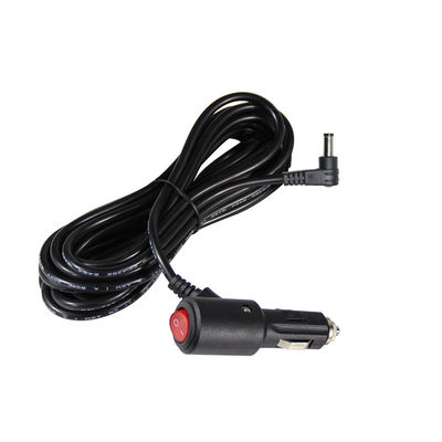 Chargeur angulaire de voiture 12V/24V avec commutateur d'allumage - Cordon d'alimentation en courant continu à 90 degrés pour la recharge d'appareils électroniques de voiture et d'appareils USB