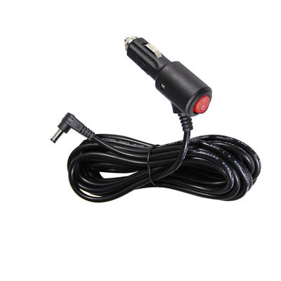 Chargeur angulaire de voiture 12V/24V avec commutateur d'allumage - Cordon d'alimentation en courant continu à 90 degrés pour la recharge d'appareils électroniques de voiture et d'appareils USB