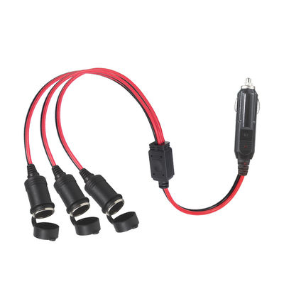 Adaptateur de séparateur de cigarette à trois prises avec commutateur pour l'expansion de la puissance du chargeur de véhicule 12V/24V