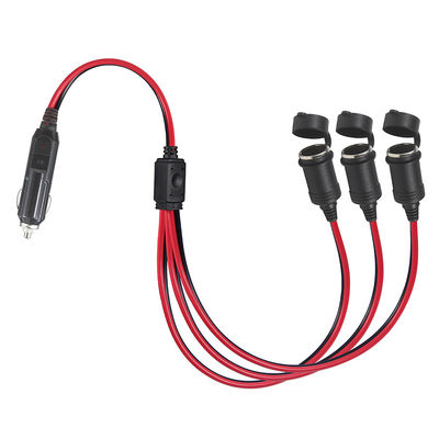 Adaptateur de séparateur de cigarette à trois prises avec commutateur pour l'expansion de la puissance du chargeur de véhicule 12V/24V
