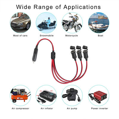 Adaptateur de séparateur de cigarette à trois prises avec commutateur pour l'expansion de la puissance du chargeur de véhicule 12V/24V