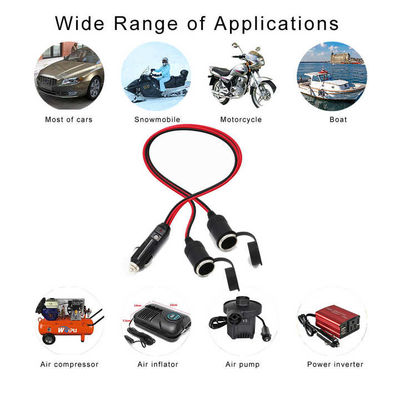 Adaptateur à double prise féminine pour l'extension d'alimentation du véhicule 12V/24V