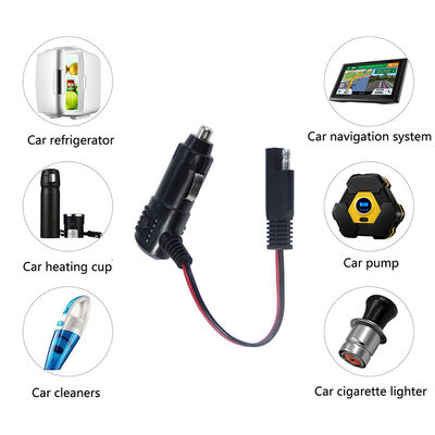 12V connecteur de cigarette avec commutateur à connecteur SAE câble d'alimentation pour le chargeur de batterie du panneau solaire et l'utilisation de la moto