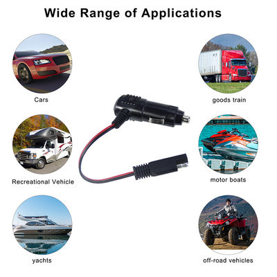 12V connecteur de cigarette avec commutateur à connecteur SAE câble d'alimentation pour le chargeur de batterie du panneau solaire et l'utilisation de la moto