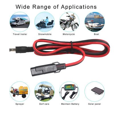 Cable d'adaptateur d'alimentation en prise SAE à courant continu pour batterie de panneau solaire 12V Motocycle et électronique DIY