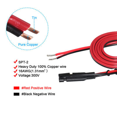 SAE à câble d'alimentation en fil de cuivre en conserve pour charge de batterie 12V 24V
