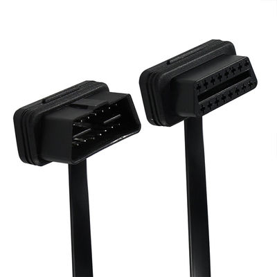 Cable d'extension à ruban plat OBD-II avec connecteur mâle à femelle à 16 broches pour le scanner de diagnostic du véhicule et le tracker GPS
