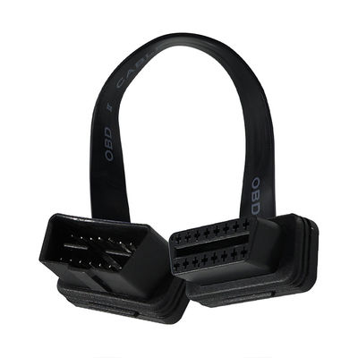 Cable d'extension à ruban plat OBD-II avec connecteur mâle à femelle à 16 broches pour le scanner de diagnostic du véhicule et le tracker GPS