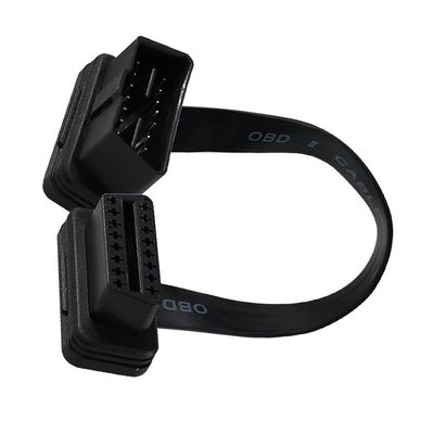 Cable d'extension à ruban plat OBD-II avec connecteur mâle à femelle à 16 broches pour le scanner de diagnostic du véhicule et le tracker GPS