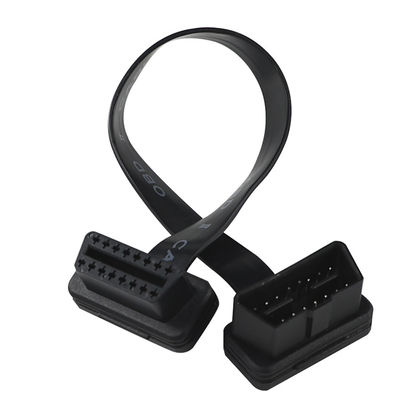 Cable d'extension à ruban plat OBD-II avec connecteur mâle à femelle à 16 broches pour le scanner de diagnostic du véhicule et le tracker GPS