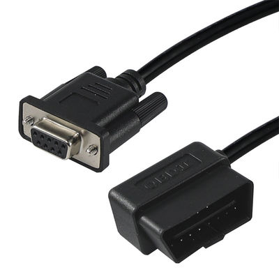 Cable d'adaptateur de diagnostic OBD-II à DB9 avec connecteur en série de 16 broches mâles à 9 broches pour l'interface de l'outil de balayage du véhicule