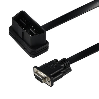 Cable d'adaptateur de diagnostic OBD-II à DB9 avec connecteur en série de 16 broches mâles à 9 broches pour l'interface de l'outil de balayage du véhicule