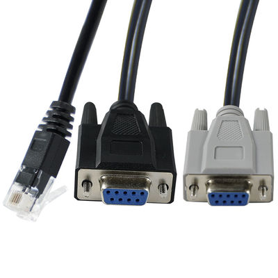 RJ45 à double câble convertisseur série DB9 mâle pour appareil de communication de séparation de serveur de console