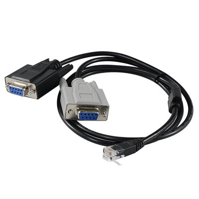 RJ45 à double câble convertisseur série DB9 mâle pour appareil de communication de séparation de serveur de console