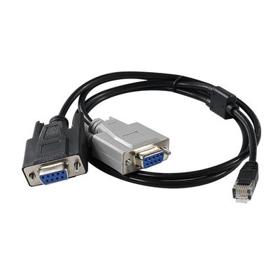 RJ45 à double câble convertisseur série DB9 mâle pour appareil de communication de séparation de serveur de console