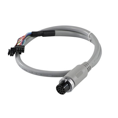 Cable de connexion circulaire féminin à 14 broches M12 imperméable à l'eau avec extrémité de fil ouverte pour la transmission de signaux de capteurs ou l'automatisation industrielle