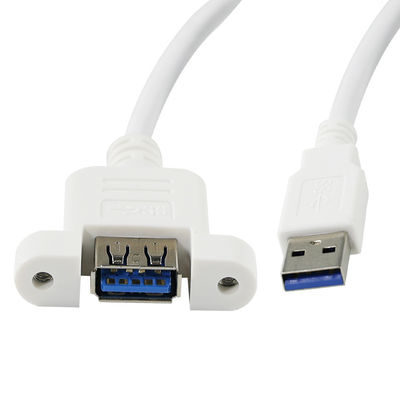 Câble d'extension USB 3.0 A mâle vers femelle avec trous de vis pour montage sur panneau pour le transfert de données et l'extension de périphérique - 3 pieds/4 pieds/5 pieds