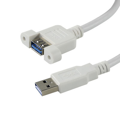 Câble d'extension USB 3.0 A mâle vers femelle avec trous de vis pour montage sur panneau pour le transfert de données et l'extension de périphérique - 3 pieds/4 pieds/5 pieds