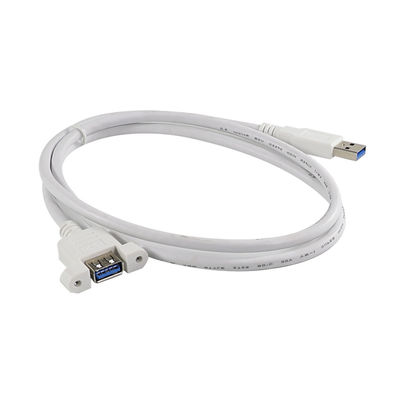 Câble d'extension USB 3.0 A mâle vers femelle avec trous de vis pour montage sur panneau pour le transfert de données et l'extension de périphérique - 3 pieds/4 pieds/5 pieds
