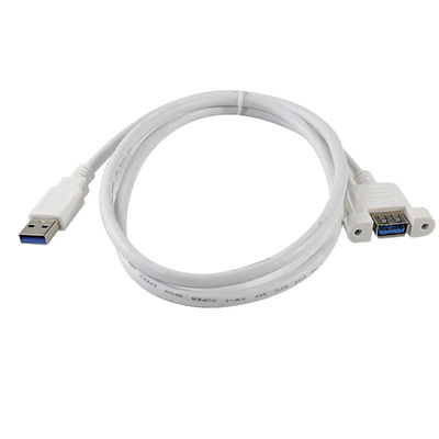 Câble d'extension USB 3.0 A mâle vers femelle avec trous de vis pour montage sur panneau pour le transfert de données et l'extension de périphérique - 3 pieds/4 pieds/5 pieds