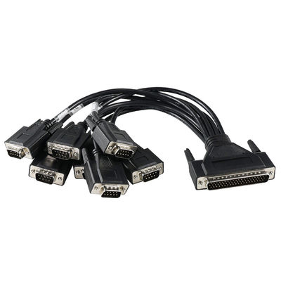 DB-62 mâle à 7x DB-9 mâle câble de rupture pour la communication en série industrielle, RS232/RS485 Splitter - 1,2m noir