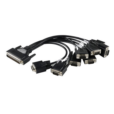 DB-62 mâle à 7x DB-9 mâle câble de rupture pour la communication en série industrielle, RS232/RS485 Splitter - 1,2m noir