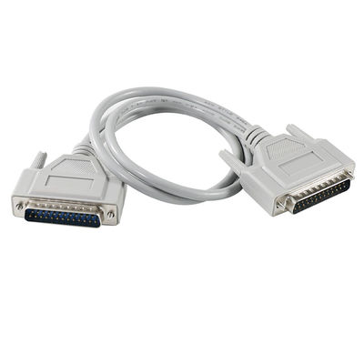 DB-25 Male to Male Serial Cable for RS-232/Parallel Printer Connection - 1ft/2ft/5ft, PVC white