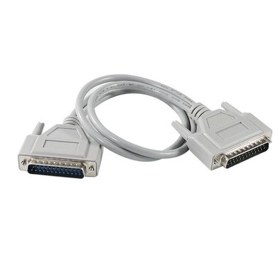 DB-25 Male to Male Serial Cable for RS-232/Parallel Printer Connection - 1ft/2ft/5ft, PVC white