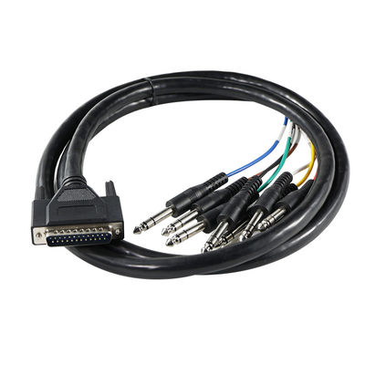 DB - 25 à 6,35 mm TS câble de rupture audio blindage 28AWG pour équipement audio professionnel / studios d'enregistrement avec une longueur de 4 pieds