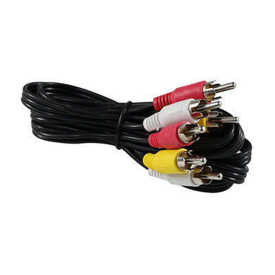 6 - Câble AV RCA 3 /multi-pièce (rouge/blanc/jaune) pour téléviseurs/lecteurs DVD/consoles de jeux en cuivre - Connecteurs plaqués