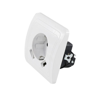 Panneau de prise électrique murale standard européen avec sortie mise à la terre 250V 16A monture à chasse d'eau pour la maison et le bureau