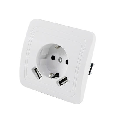 Panneau de prise électrique murale standard européen avec sortie mise à la terre 250V 16A monture à chasse d'eau pour la maison et le bureau