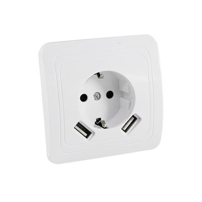Panneau de prise électrique murale standard européen avec sortie mise à la terre 250V 16A monture à chasse d'eau pour la maison et le bureau