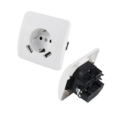 Panneau de prise électrique murale standard européen avec sortie mise à la terre 250V 16A monture à chasse d'eau pour la maison et le bureau
