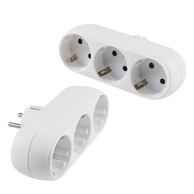 Adaptateur de prise de courant européen 3 voies avec 3 prises secteur 250V 10A, prise de conversion compacte pour la maison et les voyages