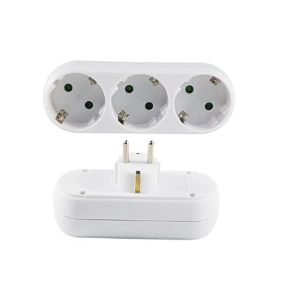 Adaptateur de prise de courant européen 3 voies avec 3 prises secteur 250V 10A, prise de conversion compacte pour la maison et les voyages