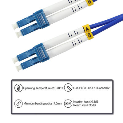 Cable de patch en fibre optique LC à LC Jumper duplex multimode à mode unique