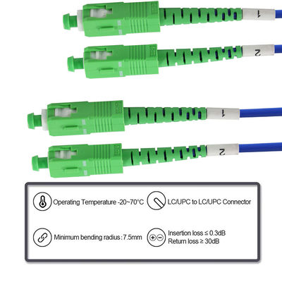 SC APC Simplex Singlemode Fiber Optic Patch Cable -Low Loss Jumper Cord for FTTH, Telecom Cabinets, ODF Applications