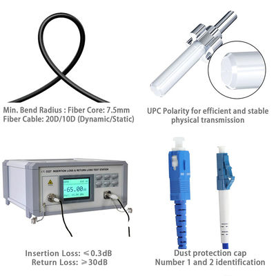Cable de patch en fibre optique SC à LC Multimode à mode unique pour les centres de données