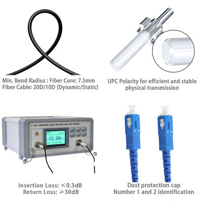Cable de patch en fibre optique SC à SC Multimode à mode unique pour les centres de données FTTH