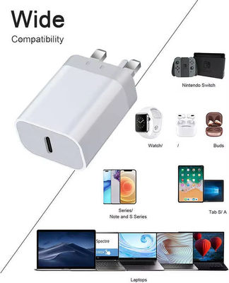 Chargeur rapide 20W Type C PD Adaptateur USB-C sans fil avec charge magnétique rapide pour téléphones Adaptateur secteur GAN 30W prise UK