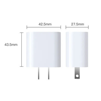 US 2 broches 30W chargeur murale à double port Adaptateur d'alimentation à charge rapide à sortie USB-C et USB-A pour téléphone, tablette, caméra