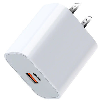 US 2 broches 30W chargeur murale à double port Adaptateur d'alimentation à charge rapide à sortie USB-C et USB-A pour téléphone, tablette, caméra