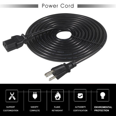 Cordon d'alimentation de moniteur QIUCABLE de remplacement 12 pieds - Cordon d'alimentation pour ordinateur PC, connecteur NEMA 5-15P vers IEC C13 SJT 18AWG (B09N3K9VJT)